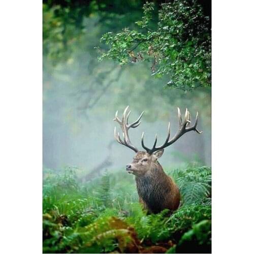 Full Drill Mosaic 5D Diamond Cross Stitch Forest Deer DIY Diamond Embroidery Craft Painting Gift Diamond Wall Arts Decor E879