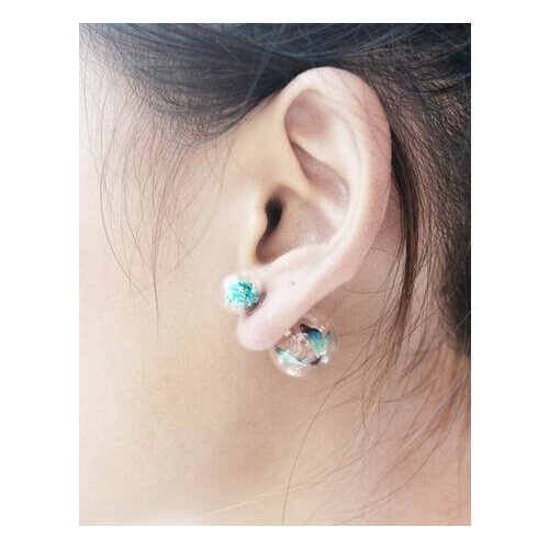 Freeshipping 100Set Double Glass Globe Pendant & Stud Earring Set DIY (8mm and 14mm Glass) DIY Glass vial pendant