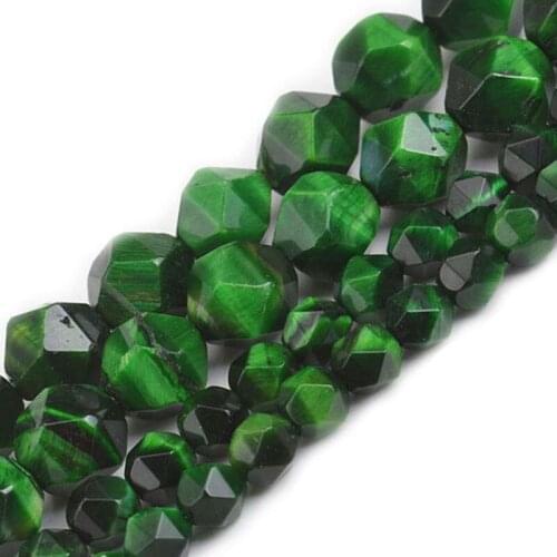 6-12mm Round Faceted Gree Tiger Eye Beads Natural Stone Beads For Jewelry Making Beads Bracelet For Women 15'' DIY Beads Trinket