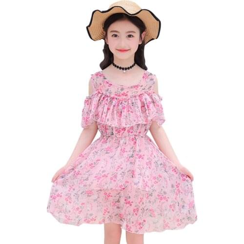 Kids Beach Dresses For Girls Floral Dress For Girl Ruffles Children Dresses Spring Autumn Costume Girl Casual Style