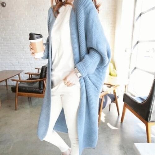 Winter Elegant Shawl Coats Loose Knit Cardigan Woolen Sweater Oversized Extra Soft Cardigan Knitting Coat For Women