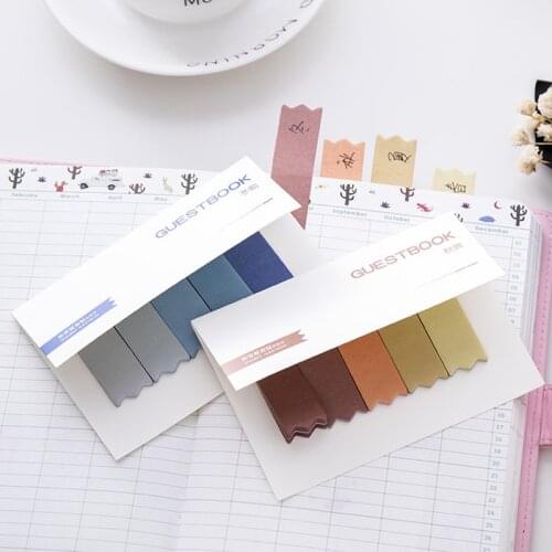 Gradient Cute Kawaii Self-Adhesive Memo Pad Sticky Notes Bookmark Students Stationery Office School Supplie Notepads Sticker