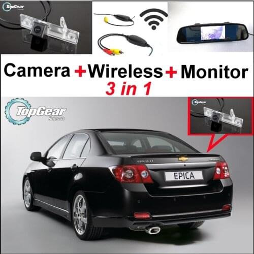 3in1 Special WiFi Rear View Camera + Wireless Receiver + Mirror Monitor DIY Parking System For Chevrolet Aveo Captiva Epica Lova