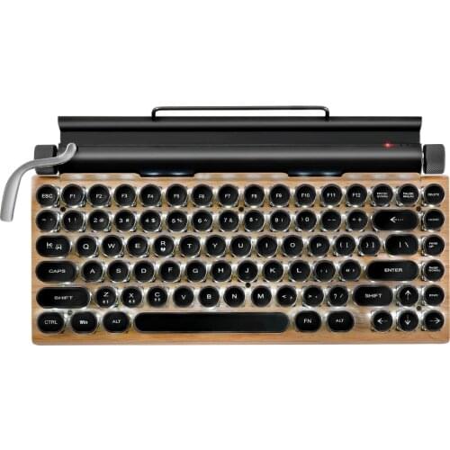 Typewriter Keyboard Wireless Bluetooth-compatible RGB Colorful Backlight Retro Mechanical Keyboard Tablet Laptop Gaming Gamer