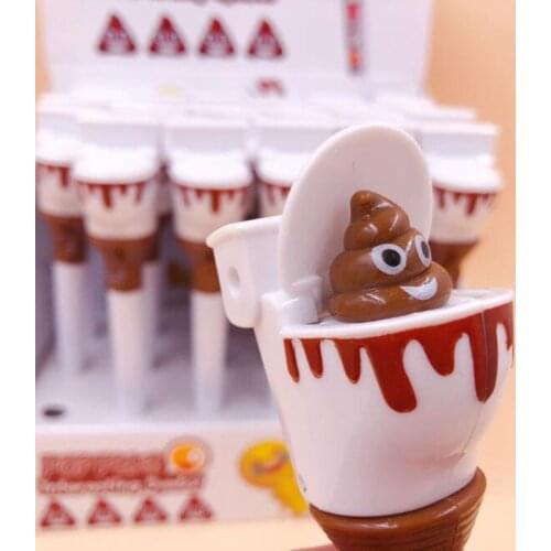 Creative And Interesting Toilet Bowl Cartoon Beating Ballpoint Pen 0.7 Mm Refill For Office Learning Stationery Novelty Gift