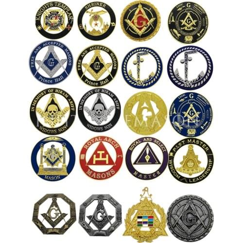 Masonic car logo 3" compass and square masons car truck multi motorcycle sticker badge with red sticker