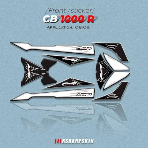 Motorcycle Front Fairing Sticker 3D Gel Protector Number Board moto decals for Honda CB 1000R 2008 2009 cb 1000r 2008-2009 logo