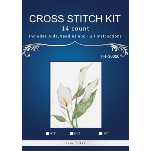 ONEROOM white vase rose flowers Cross Stitch Embroidery Kits 14CT Owl Animal Tree Cotton Thread Painting DIY Needlework DMC