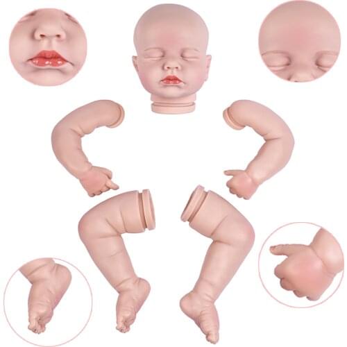RSG Painted Unfinished Doll Parts Levi Bebe Reborn Doll 17 Inches Lifelike Newborn Baby Vinyl DIY Blank Doll Kits