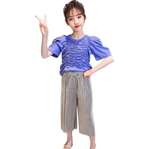 Teen Girls Clothing Tshirt + Pants Girls Outfits Casual Style Clothes For Girls Summer Childrens Tracksuits 6 8 10 12 14
