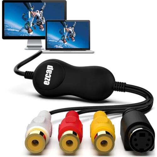 Original EZCAP AV S-Video USB 2.0 Audio Video Capture Card Plate Converter Adapter DVD DVR VHS for Win7 /8 /win10 Mac OS X 10.10