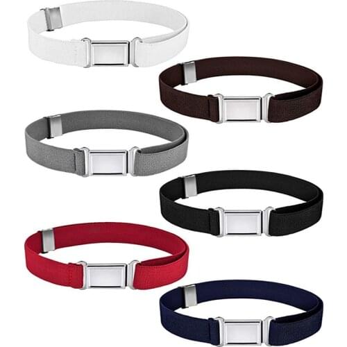 Canvas Belt For Boys Kids Fashion Alloy Buckle Belt for Men Adjustable Elastic Childrens Belts 11 Colors 77*2.5cm