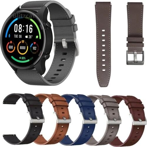 For Xiaomi MI Watch Color Strap Genuine Leather Band 22mm Watch Strap Bracelet Watchband Wristband For MI Watch Color Sport