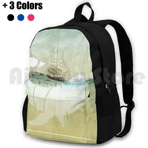 Dick , The Outdoor Hiking Backpack Waterproof Camping Travel Harpoon Chains Spanish Boat Galleon Sailing Ship Tall Ship Whale