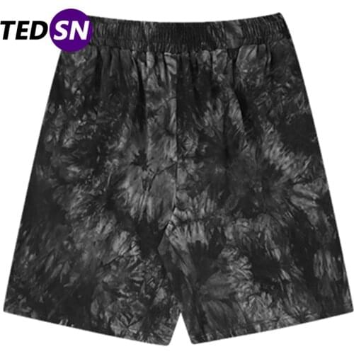 Hip Hop Cargo Shorts Mens Tie dye Shorts Streetwear Joggers Pockets Baggy Knee Length Pants 2021 Summer Casual Short oversized