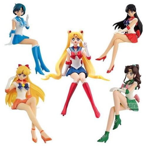 Anime Sailor Moon Venus Jupiter Face Sitting Posture Cake Decoration Doll Boxed Figure