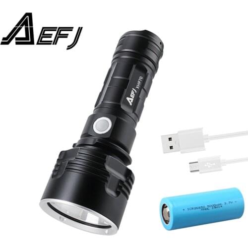 Ultra Bright LED Flashlight With 4 CoreP70.2 Lamp bead 3 Lighting modes waterproof camping huting light Powered by 26650 battery