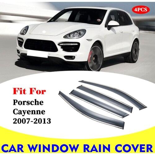 Window rain shield FOR Porsche Cayenne 2007-2013 Car rain shield deflectors awning trim cover exterior car-styling accessories