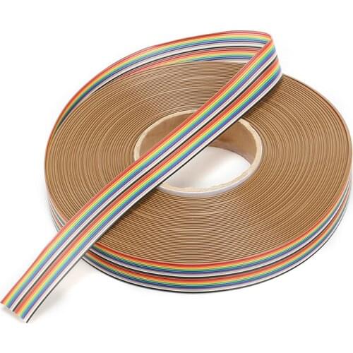 1M 10P/12P/14P/16P/20P/26P/34P/40P/50P 1.27mm PITCH Color Flat Ribbon Cable Rainbow DuPont Wire for FC Dupont IDC Connector