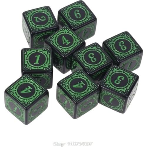 10Pcs D6 Polyhedral Dice Square Edged Numbers 6 Sided Dices Beads Table Board Role Play Game O26 20 Dropship