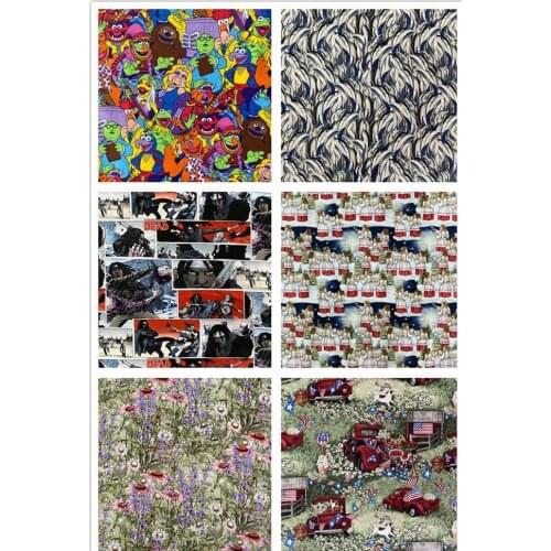 100x108cm Flower Princess cotton Fabric For Sewing Fat Quarter Quilting Patchwork Boy girls shirt clothes skirt hat