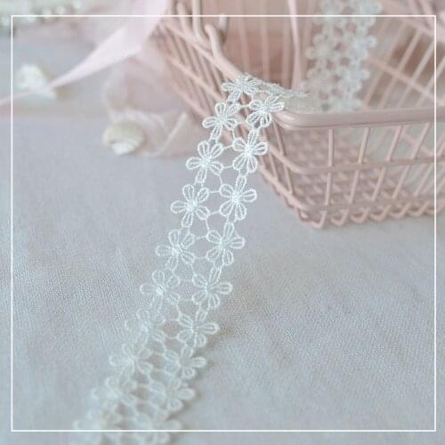 2.5cm white water soluble lace trim fabric ribbons DIY household clothing art dress skirt tablecloth decoration accessories