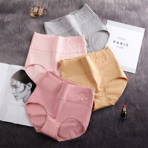 3 Pieces/Lot Women Panties Cotton Briefs High Waist Control Abdomen Slimming Shapewear Female Knickers Postpartum Recovery Tummy