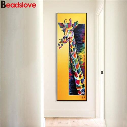 Colored Giraffe Diamond Embroidery Animals diy diamond painting mosaic cross stitch sets needlework,Christmas home decor Gift