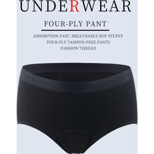 Womens Full Protection 4 Layers Period Panties Menstrual Panties Washable Leak Proof Period Panties Functional Underwear S-4XL