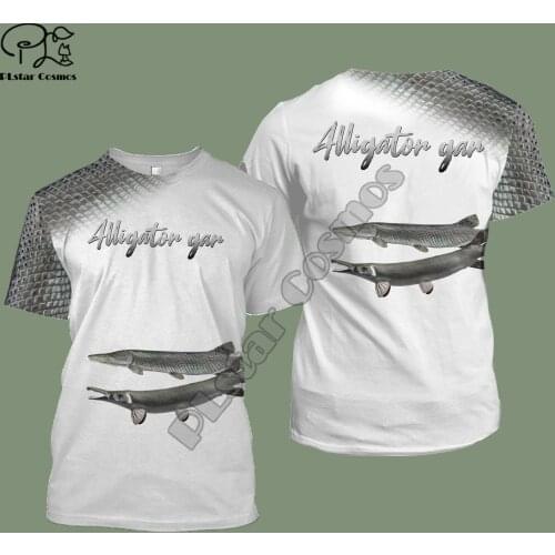 Alligator gar fishing 3D Printed men t shirt Harajuku Fashion Short sleeve shirt summer streetwear Unisex tshirt tops