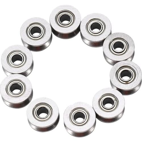 Hot YO-20Pcs U Groove Bearing U624ZZ Carbon Steel Durable V Groove Ball Bearing Pulley for Rail Track Linear Motion Systems