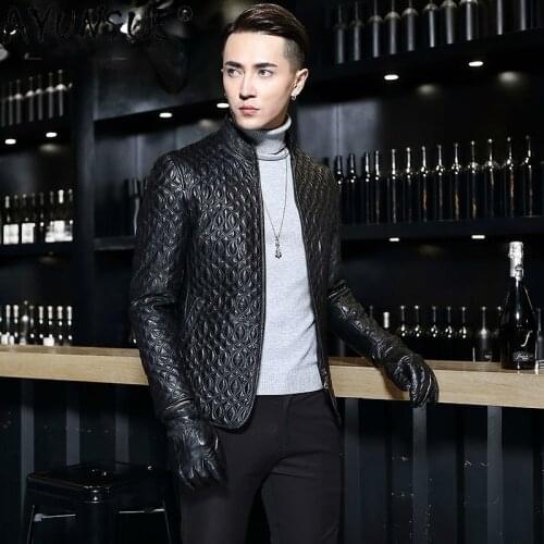 AYUNSUE Genuine Leather Jacket Men Clothing 2020 Autumn Sheepskin Clothes Mens Jackets Casual Coat Male Chaqueta Hombre LXR536