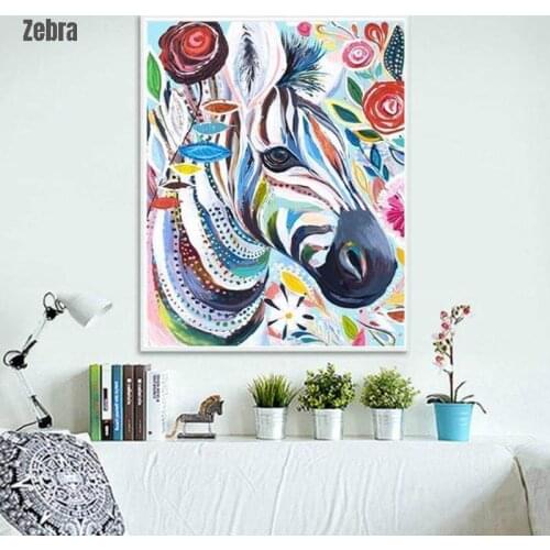 30*40cm 5D Diamond Painting Kit Animals Fox Wolf Cow Zebra Eiffel Tower Drawing Canvas DIY Pictures Wall Art Hand Home Decor