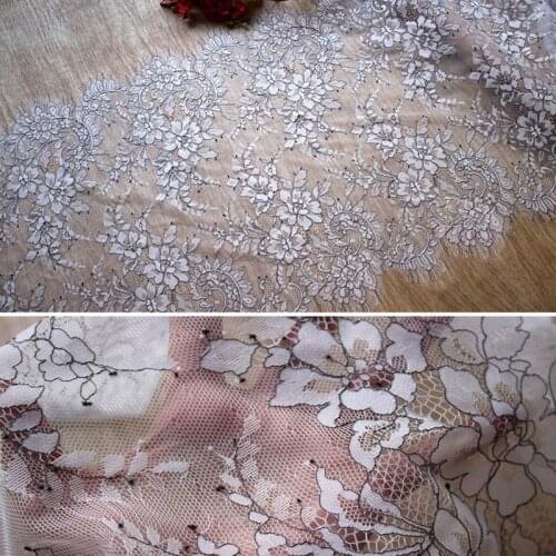 New Hot Sale 1pcs 3meters 50cm width Black White Eyelash Lace Trim DIY high quality Lace Trim Sewing Applique Costume design