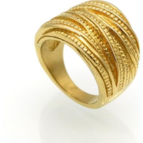 New Arrival Female Luxury Stainless Steel Jewelry Gold Color Multilayer Wedding Rings For Women Fashion Jewelry
