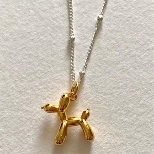 Korean Style Stereoscopic Cartoon Pattern Little Dog Necklace Clavicle Gold Pendant Necklace Creative Temperament Women Jewelry