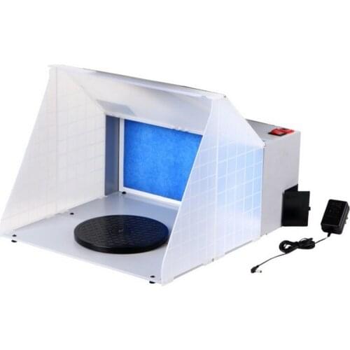 Portable Professional Airbrush Spray Booth Kit with LED Light Airbrush Extractor Exhaust Filter Paint Kit for Model Crafts