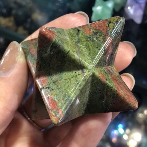 Natural plum tourmaline carving merkaba star, meditation reiki cure, eliminate fatigue, relieve stress