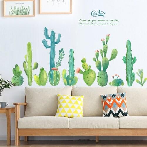 Plant Wall Stickers Bedroom Living Room Sofa Backdrop Decal Waist Line Skirting Line Art Wallpaper Home Decor PVC