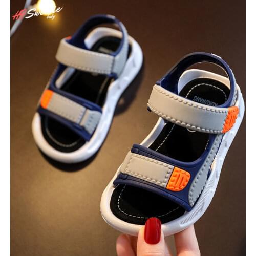 Summer Baby Sandals Solid Color Baby Boy Sandals Soft Sole Anti-slip Boys Girls Sandals Toddler Baby Shoes Beach