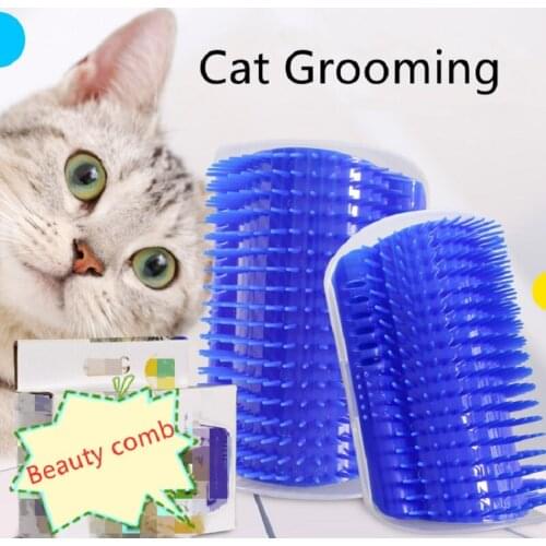 Pet Grooming Supplies Cat Self Groomer Brush Hair Removal Comb for Cat Dog Hair Shedding Trimming Cat Massage Device with catnip