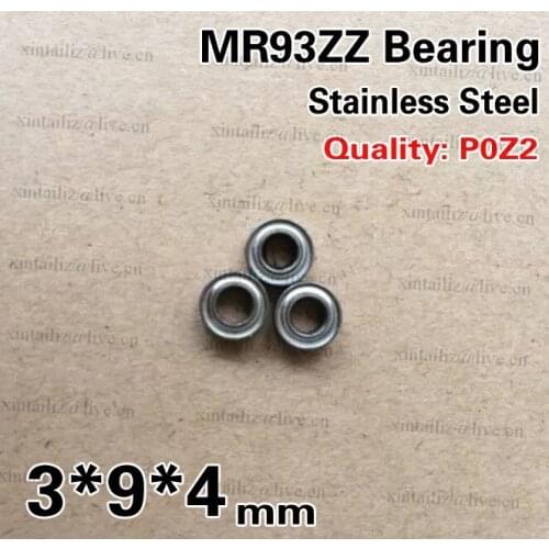 [SMR93ZZ-P2]Free Shipping 10pcs stainless steel ABEC-5 level china ball bearing SMR93ZZ SMR93-2Z miniture bearing 3*9*4