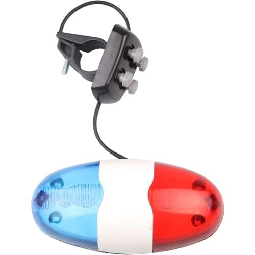 New Bicycle 6 Flashing LED 4 Sounds Police Siren Trumpet Horn Bell Bike Rear Light For Taillight Waterproof MTB Bike Accessories