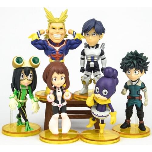 Japan Genuine blind box Anime My Hero Academia 8cm All Might Izuku URARAKA Tsuyu Tenya Minoru Grape Juice gashapon figures toys