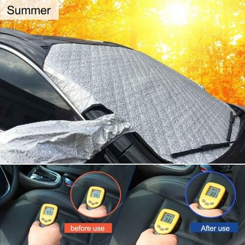Car Windshield Cover Protector Preventing Snow Ice Sun Shade Dust Frost Freezing Thickened Protector with Anti-Theft Edges