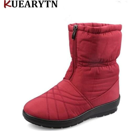 2021 Plus Size Waterproof Flexible Cube Woman Boots High Quality Cozy Warm Fur Inside Snow Boots Winter Shoes Woman H009