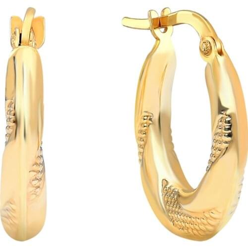 The bride Diamond 14 Carat Gold Ring Earrings (1.5 cm) For Women Extraordinary Earrings Jewelry