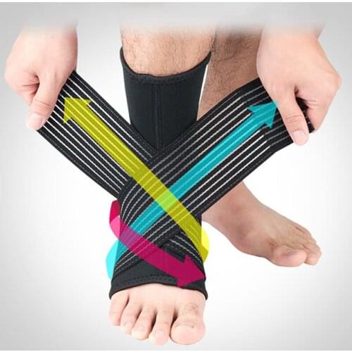 1Pair Rehabilitation Ankle Support Brace Gym Free Adjustment Protection Foot Bandage Sprain Prevention Fitness Sport Ankle Guard