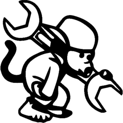 11.3cm*11.3cm Monkey Mechanic Creative Stickers Decals Vinnyl Black/Silver S3-5134