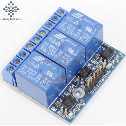 3.3V 5V 3-Channel Relay Module 5mA With Optocoupler Isolation Compatible Signal